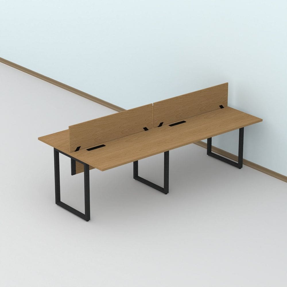 Plataforma Dupla 4p 200x120cm Tub Corporativa Light Samba/Preto