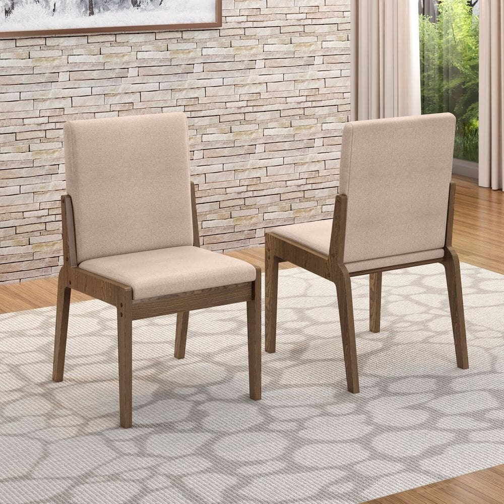 Kit 2 Cadeiras para Sala de Jantar Sinfonia Carvalho/Creme