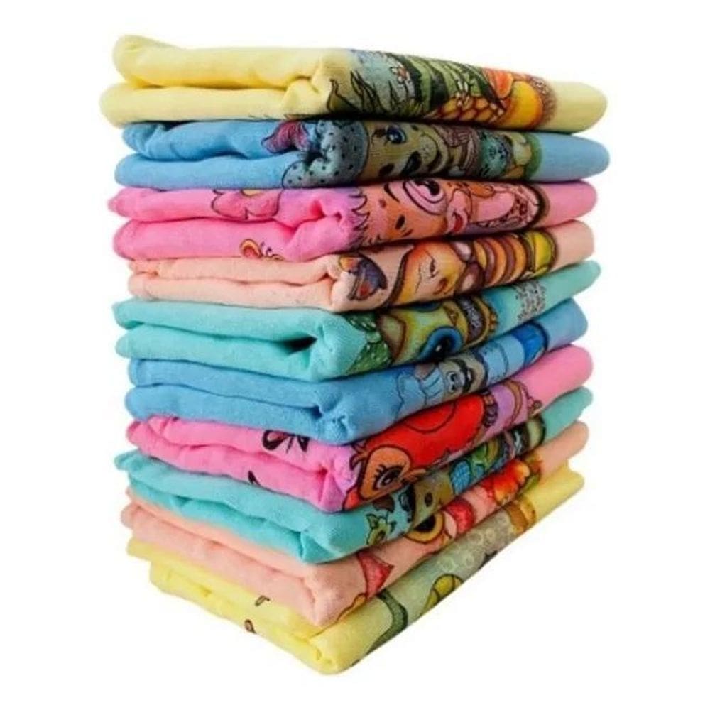 10X Pano Prato  Estampado Colorido Premium Kit 10 Pe