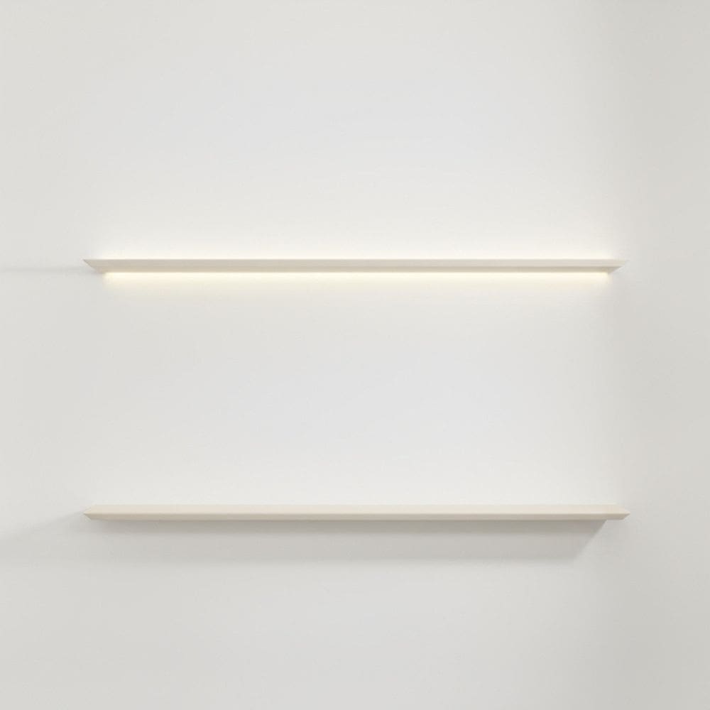 Kit 2 Prateleiras com Led para Painel Ripado em Mdf com Pintura Uv Roma Cinamomo/Off White