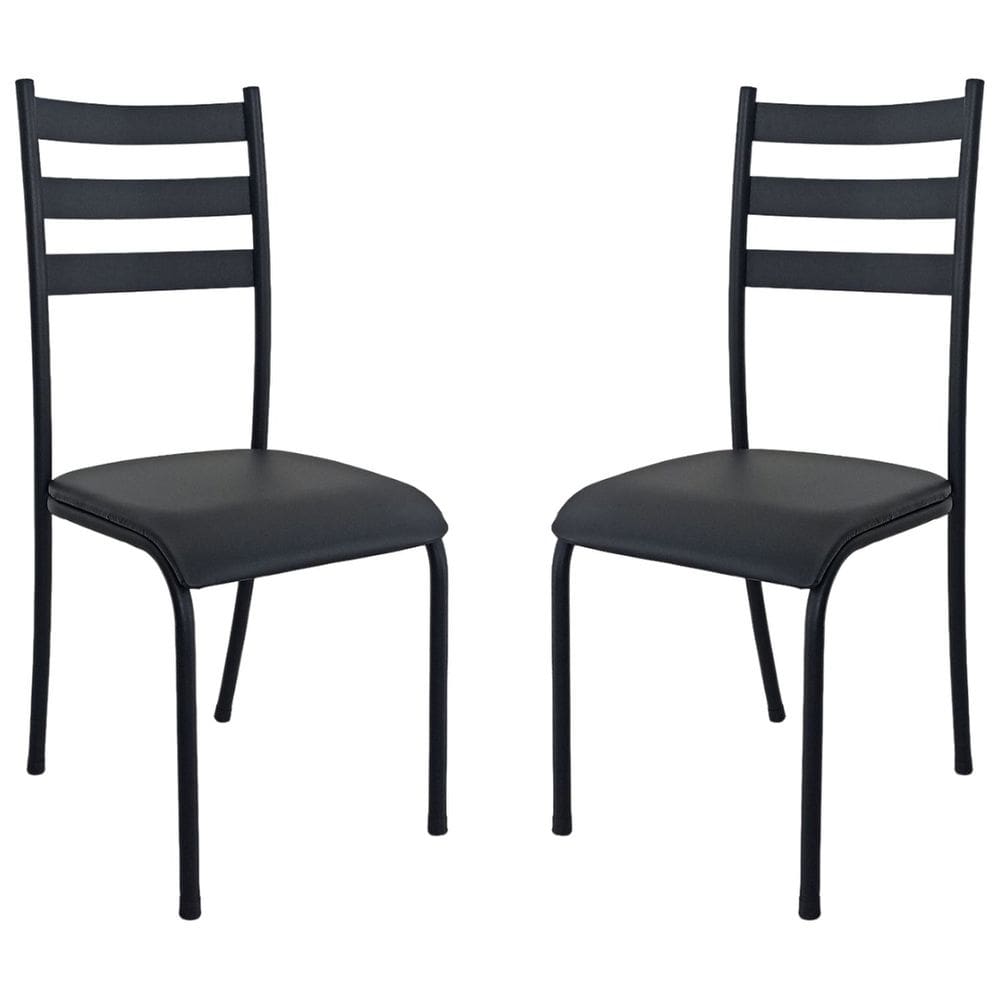 Kit 2 Cadeiras para Cozinha e Sala de Jantar 541.sli Preto/Preto