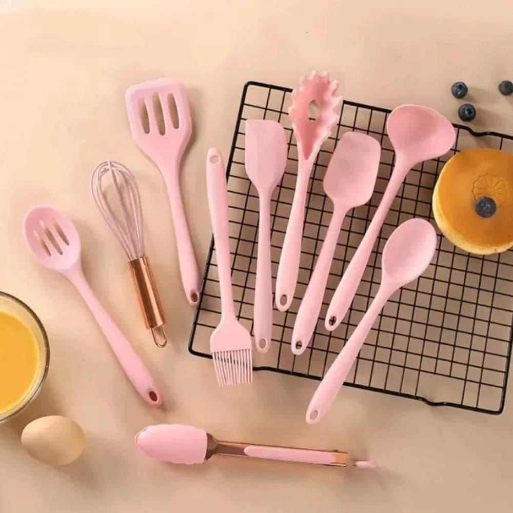 3X Kit 10 Colheres De Silicone Utensílios Cozinha Black Frid