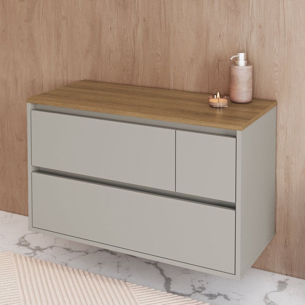 Balcão Gabinete de Banheiro Suspenso 80cm com 2 Portas e 1 Gaveta Belarus Arenas