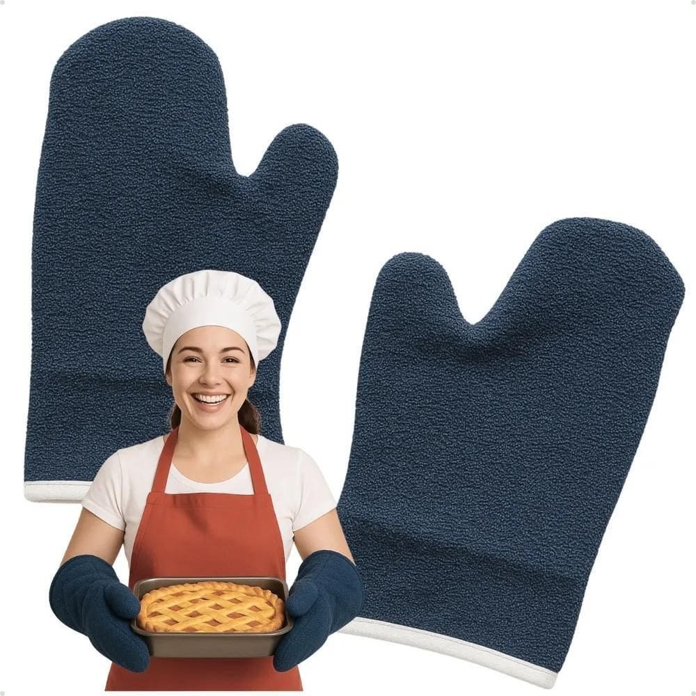 2X Luva Térmica Grafatex Alta Temperatura 35Cm Cozinha