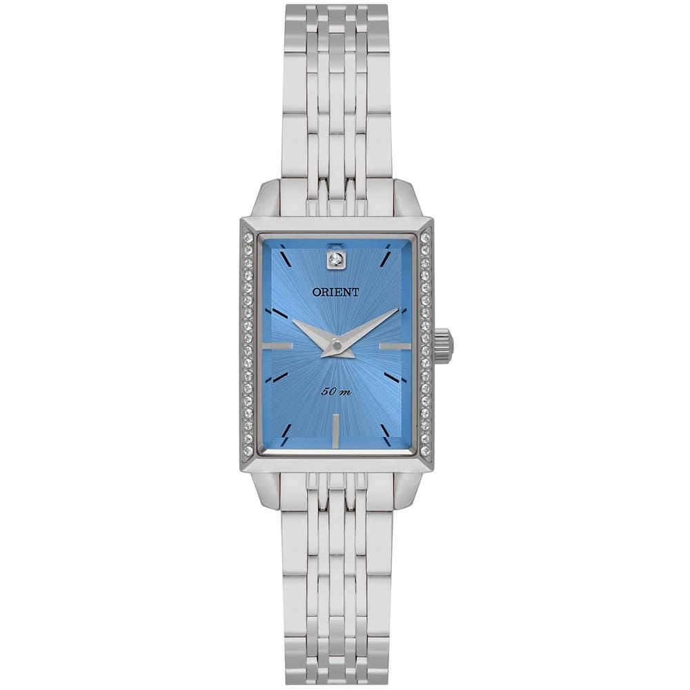 Relógio Orient Feminino Ref: Lbss0094 A1sx Retangular Prateado