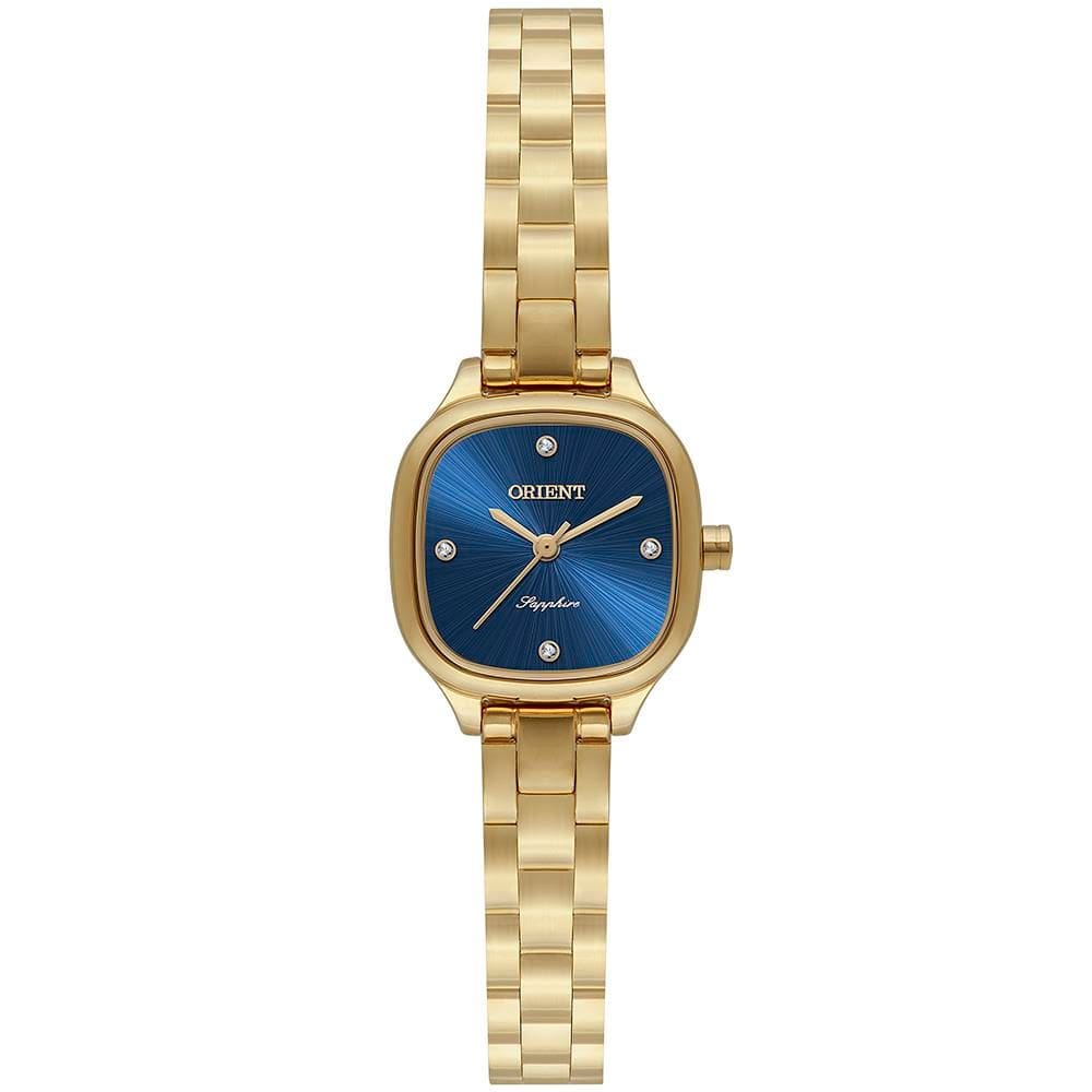 Relógio Orient Feminino Ref: Lgss0071 D1kx Retangular Dourado