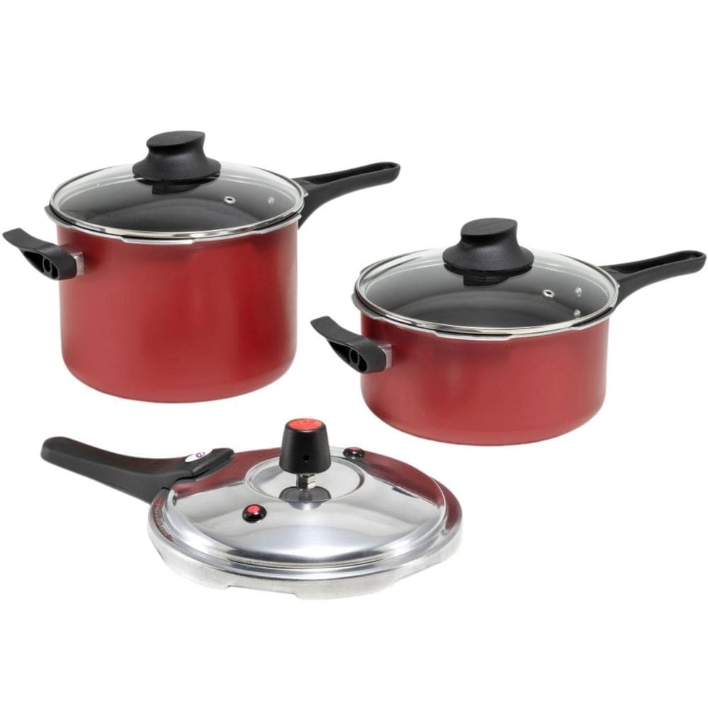 Jogo De Panelas De Pressão 2 Em 1 Fechamento Externo