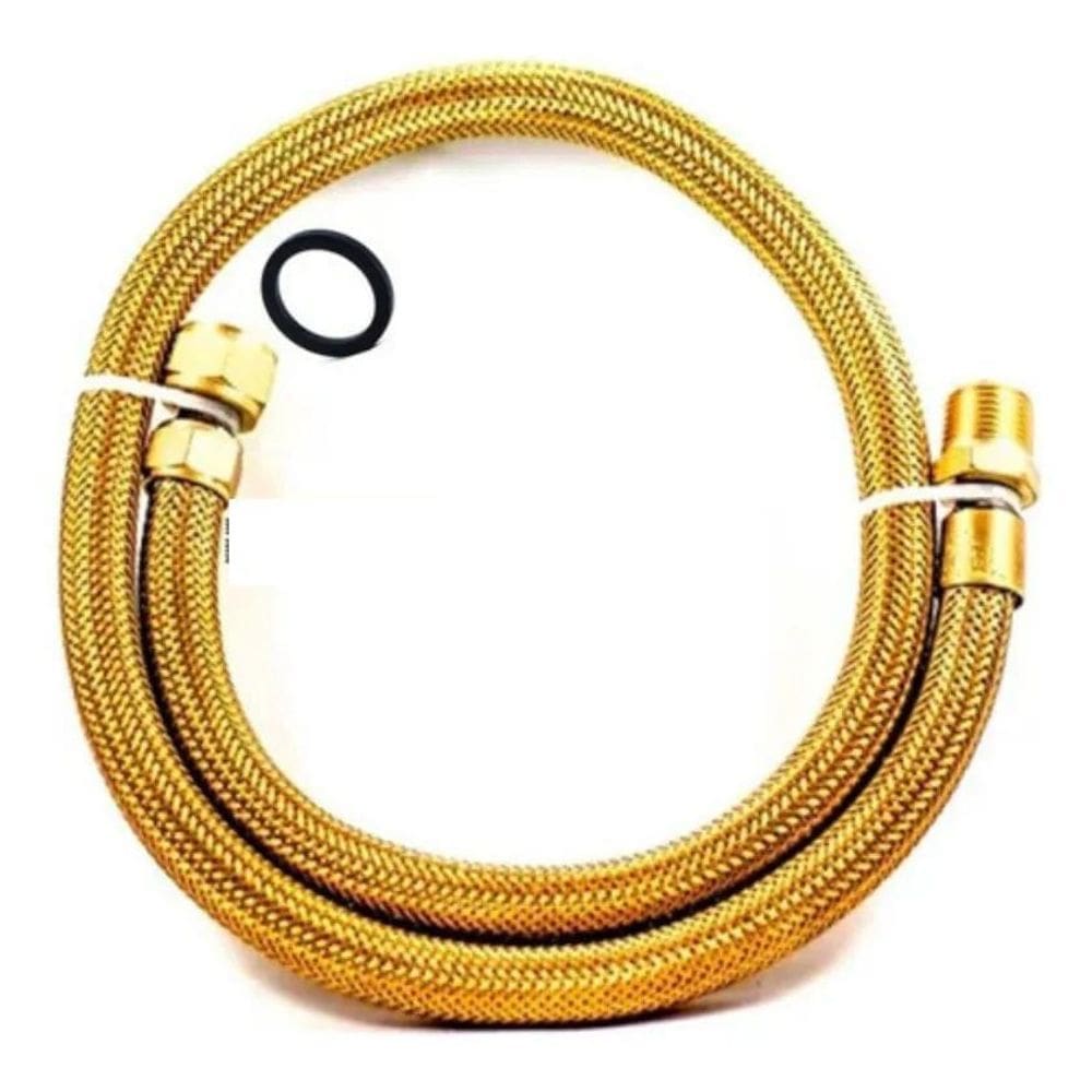 2X Mangueira Flexivel Para Gás Encanado 1,20Mt Cobre Gas Gn