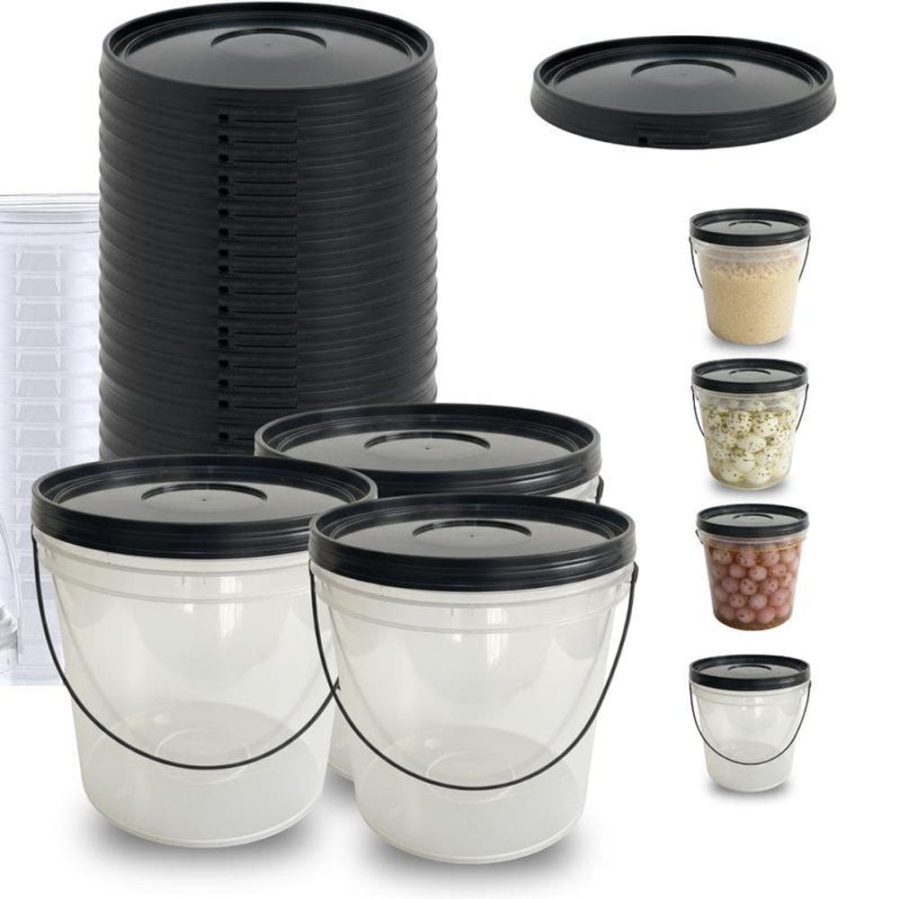 Balde 3,2 Litros Transparente Para Granulado - 7 Pçs