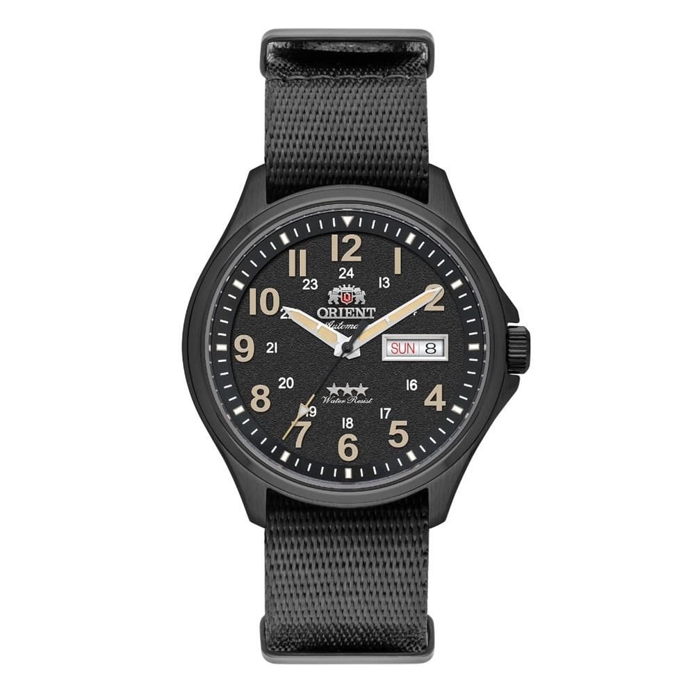 Relógio Orient Masculino Ref: Yn6pn007 P2px Automático Nato Black