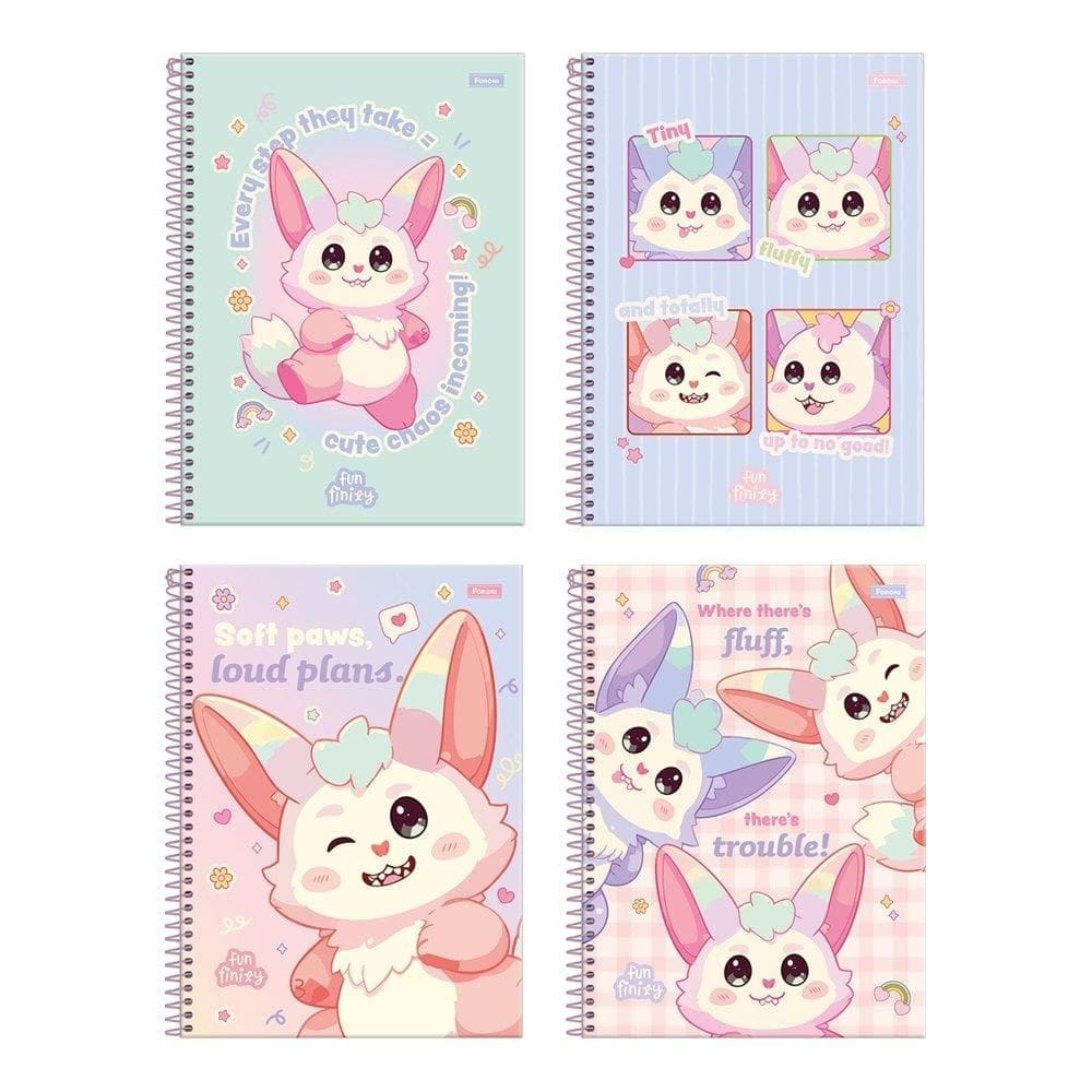 Caderno Espiral Universitario Capa Dura 10M Foroni Funfinity 4X160fls