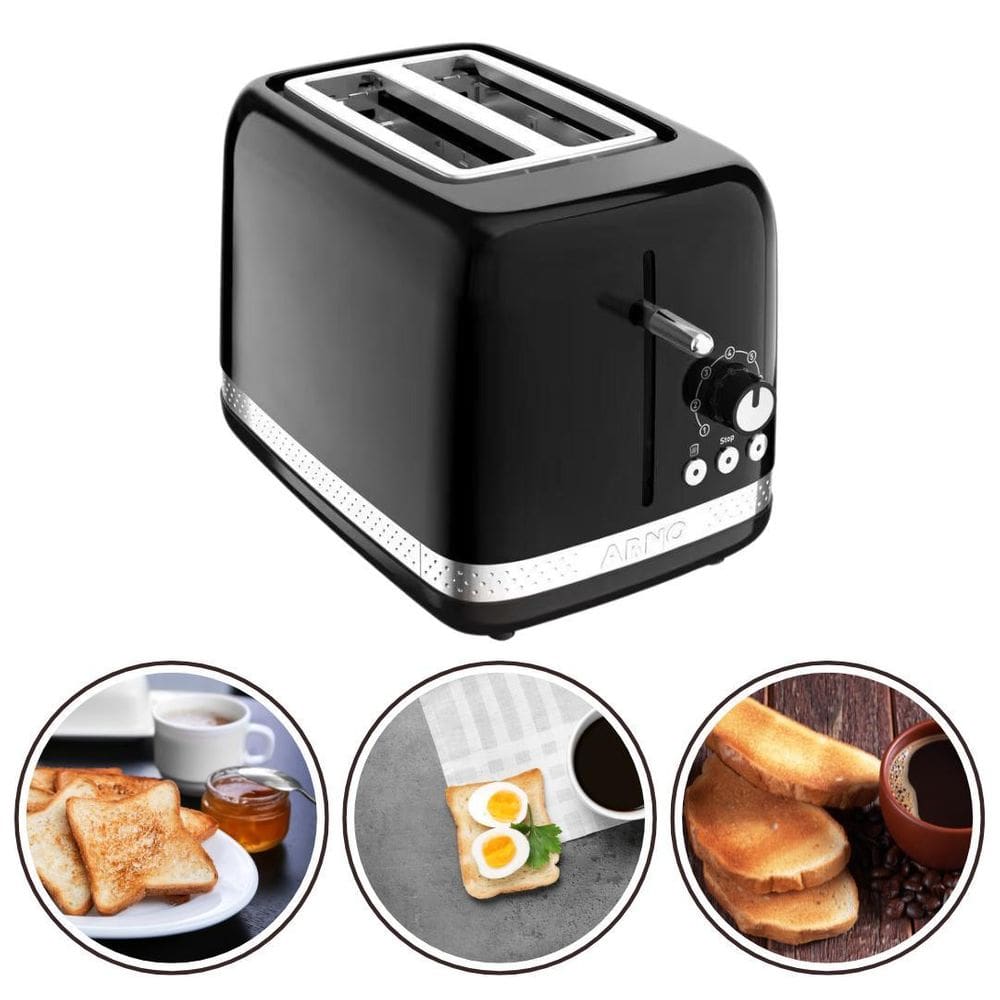 Torradeira Arno Soleil Preta 7 Níveis De Tostagem Spto 220V