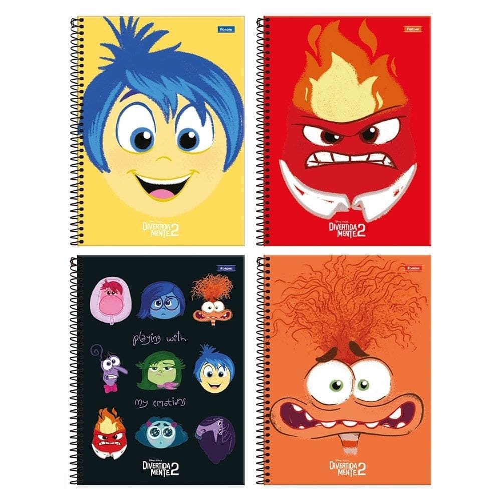 Caderno Espiral Universitario Capa Dura 01M Foroni Divertidamente Fit 4X80fls