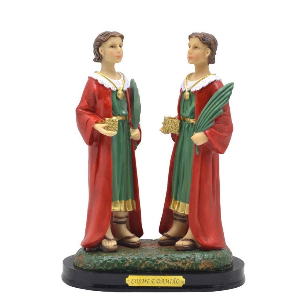 Imagem Religiosa Cosme E Damião De Resina 14Cm