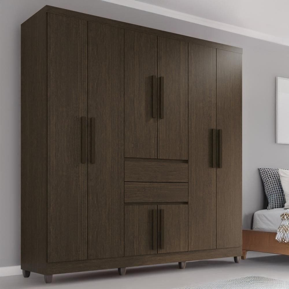 Guarda-roupa De Casal Giga Top 8 Portas 2 Gavetas