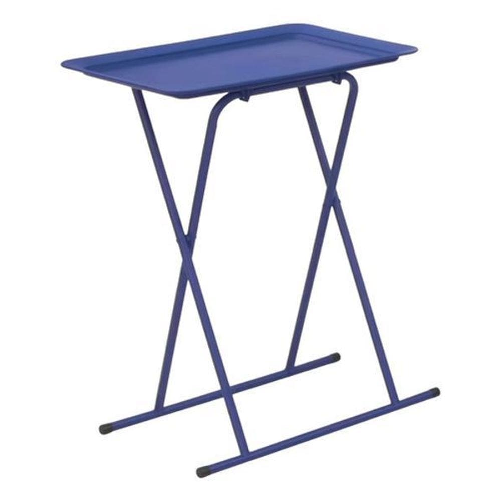 Mesa Bandeja Dobravel Azul Pratico E Compacto
