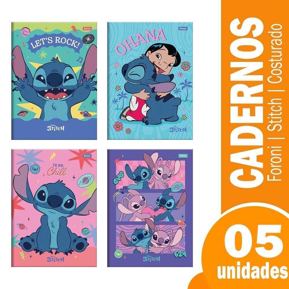 Caderno Costurado 1/4 Capa Dura Foroni Stitch 5X80fls