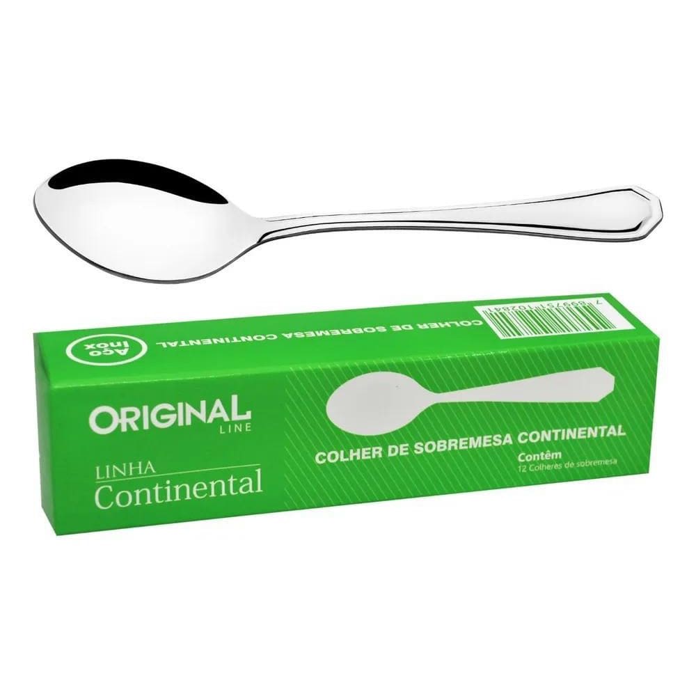 Cj De Colheres Sobremesa Inox 12Pçs- Talheres Continental