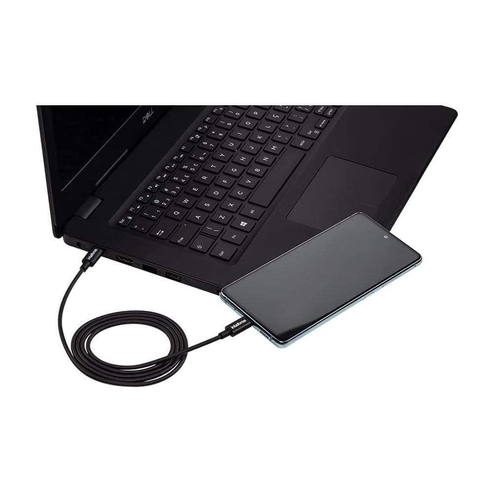 Cabo USB-C para USB-C 1.2m Preto Intelbras