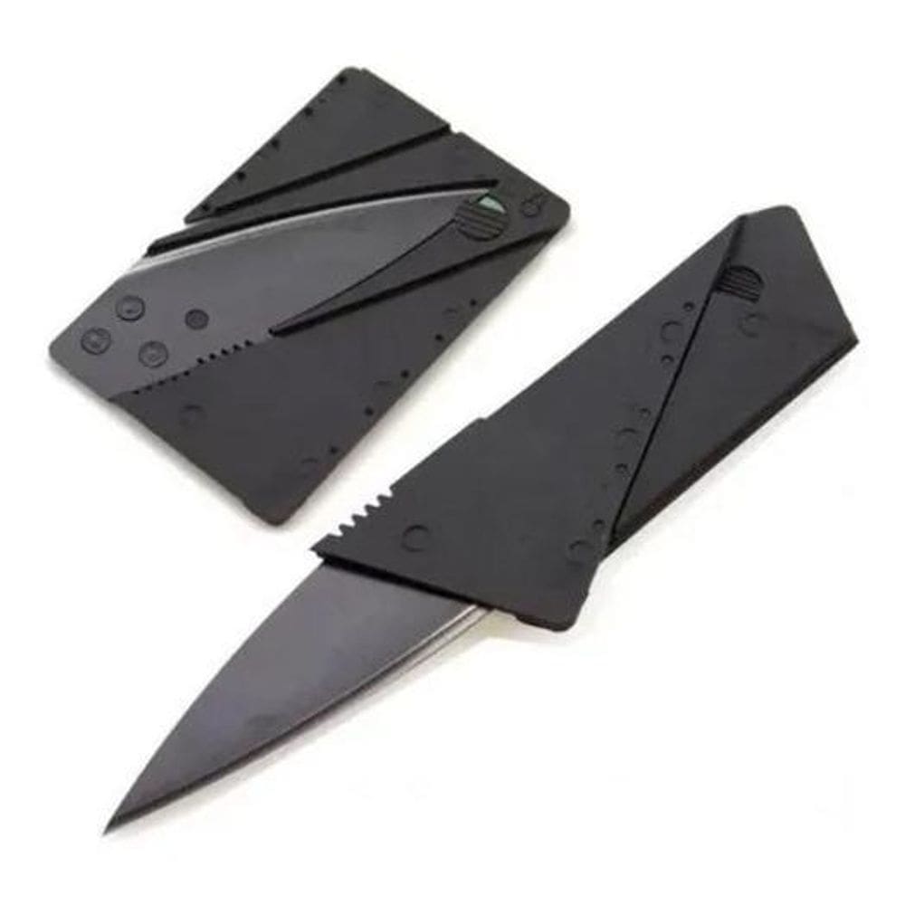 Cartão Faca Lamina Afiada Dobrável Para Carteira Cor Preto