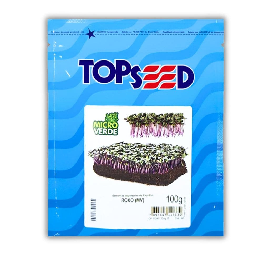 Sementes Microverde Repolho Roxo (100g) TOPSEED