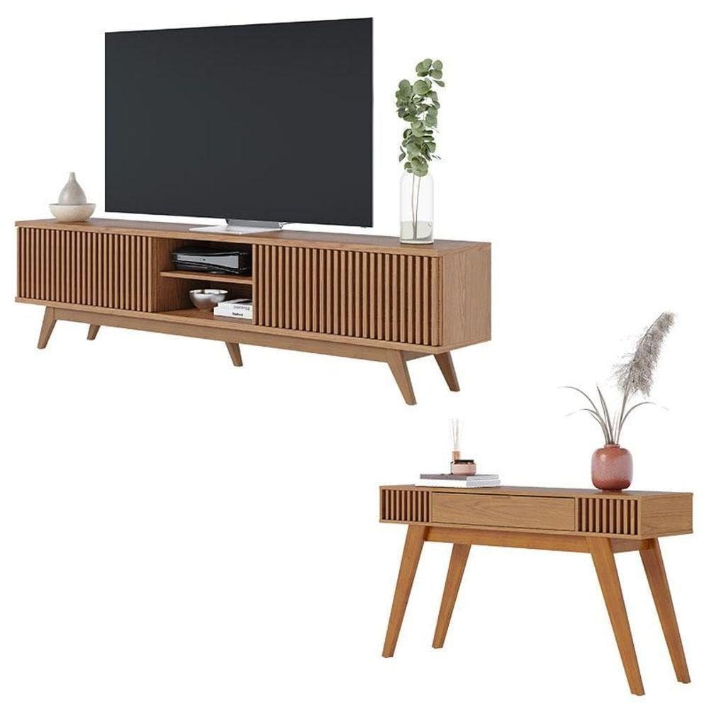 Rack Bancada Fortaleza Com Aparador Riviera Freijó - Colibri