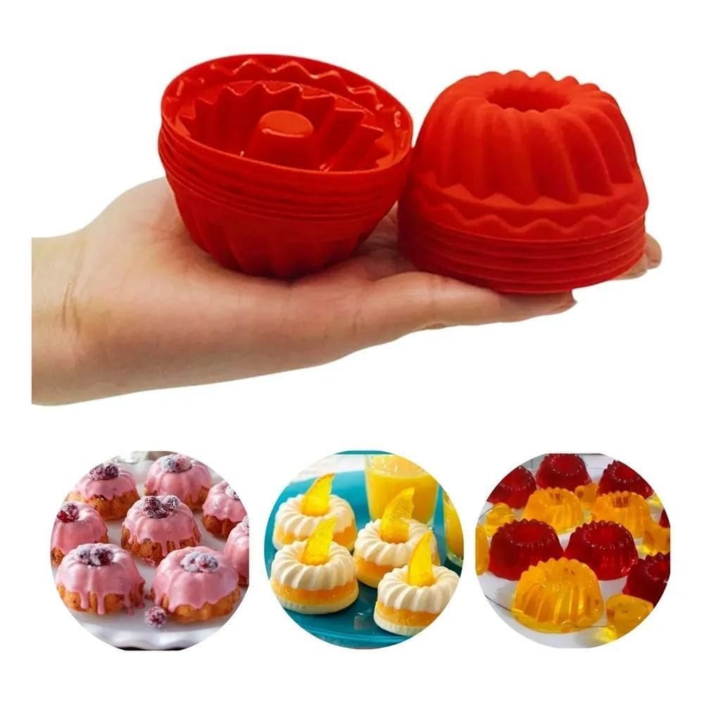 10 Formas Mini Pudim Bolos Tortas Cupcake Gelatina Airfryer
