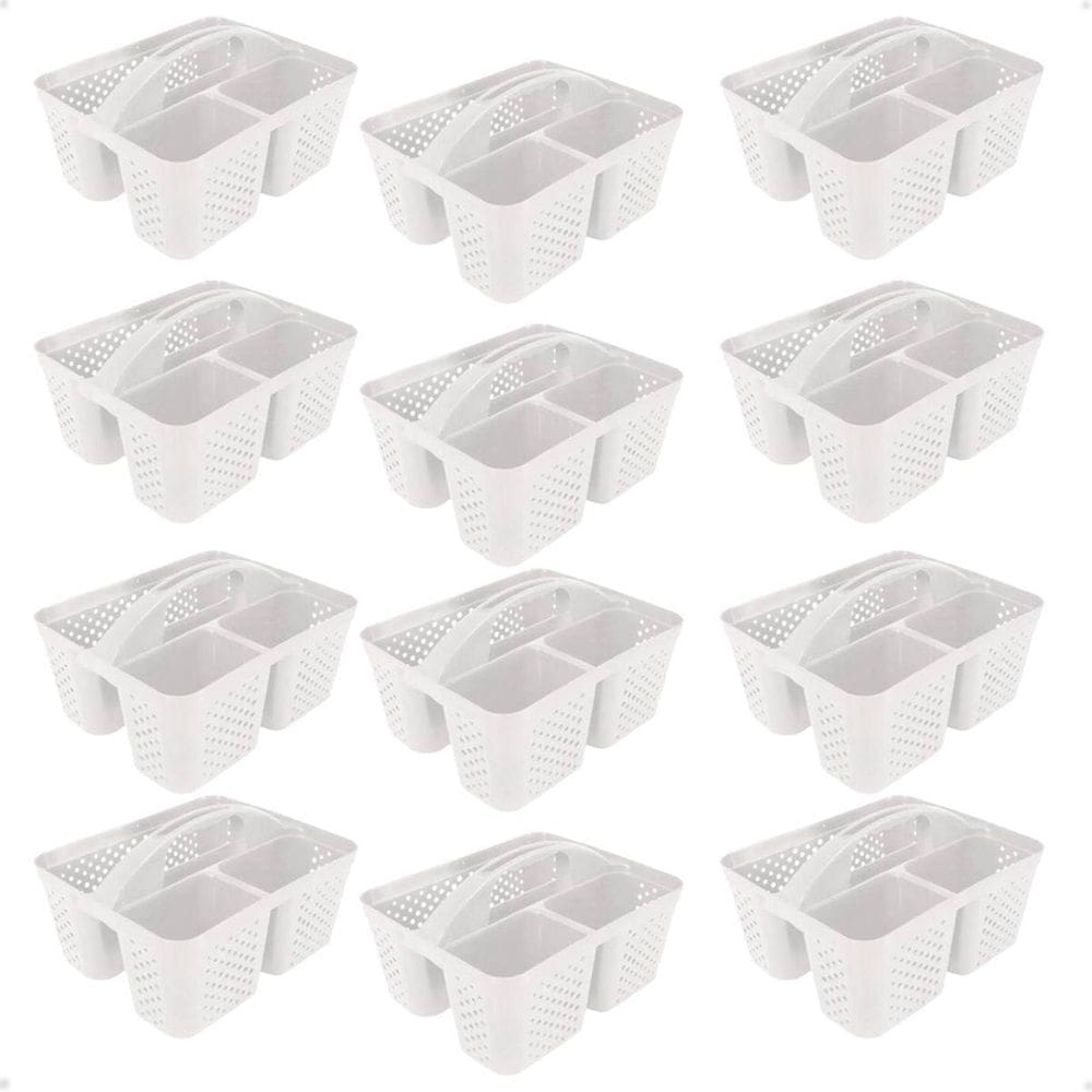 Kit 12 Cesto Cestinha Organizadora Multiuso Com Alça Branco