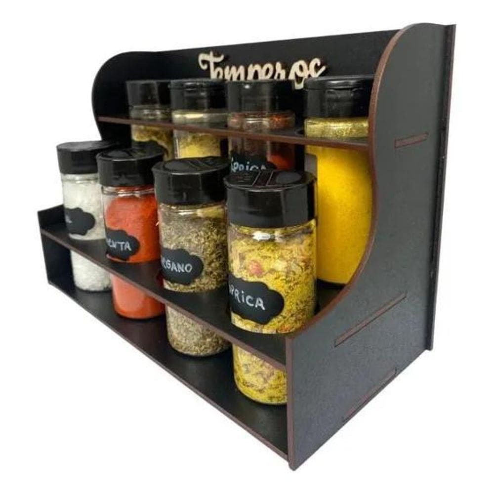 Porta Tempero Condimentos Kit Completo Potes Adesivos Caneta