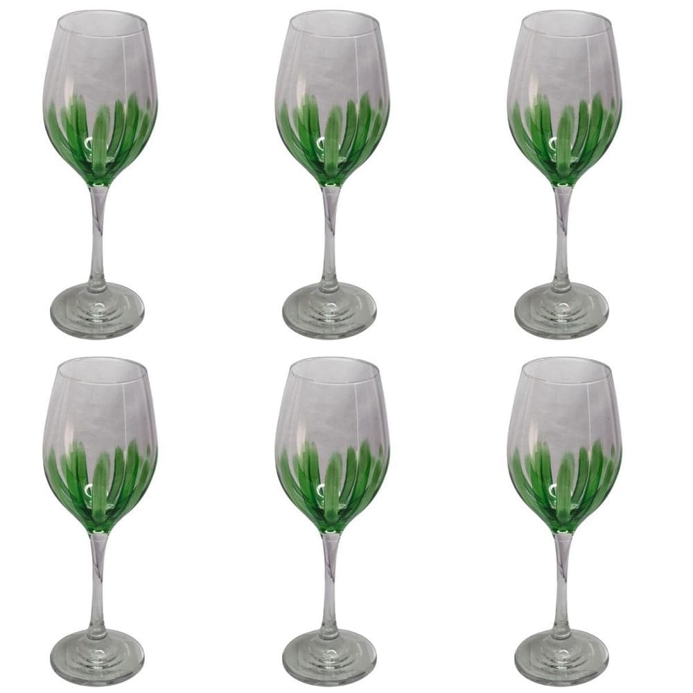 Kit 6 Taças De Vidro Grande 490Ml Vinho Água Verde