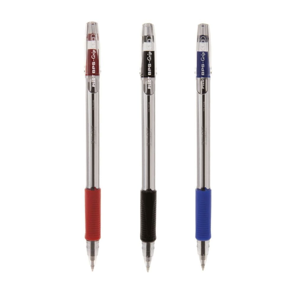 Kit 3 Caneta Esferográfica Az,Pt,Vm 1.0mm Grip Ponta Grossa - Pilot Tecnologia Japonesa