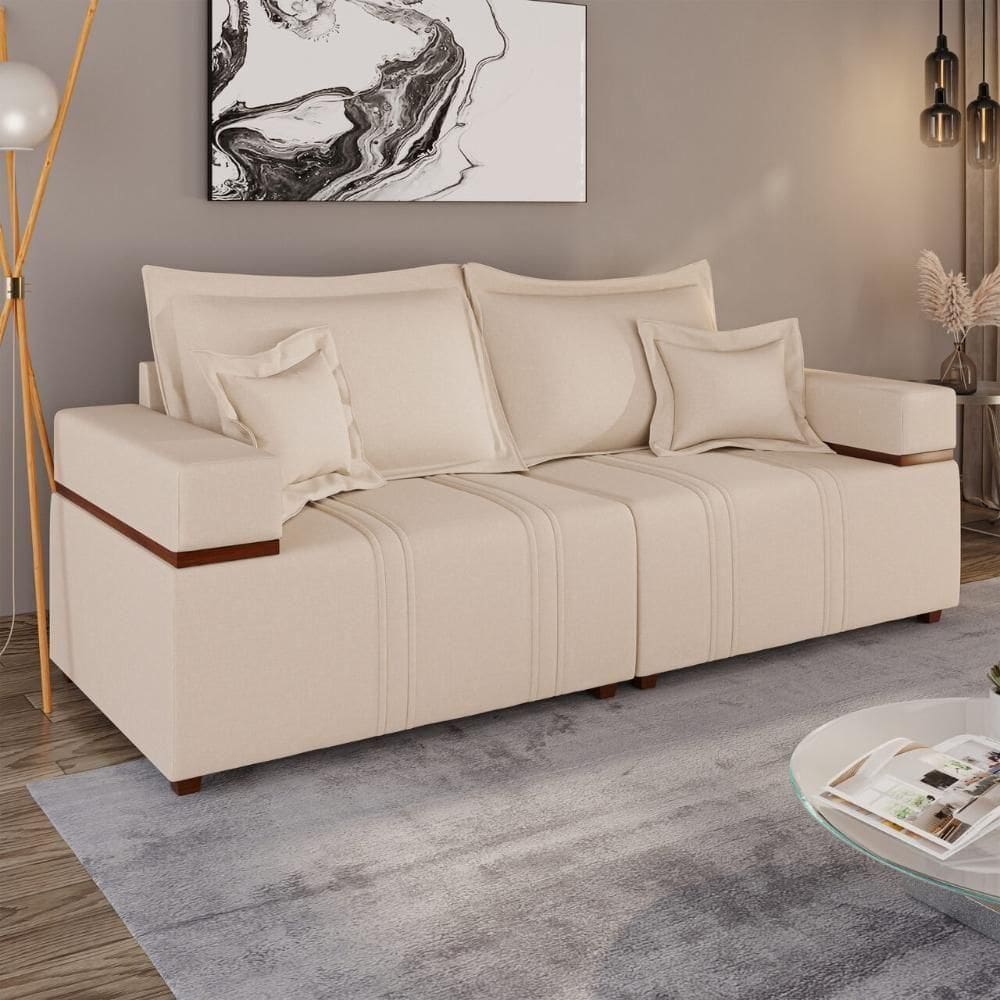 Sofá Na Caixa Bellagio 2 Lugares 2,00m Bege