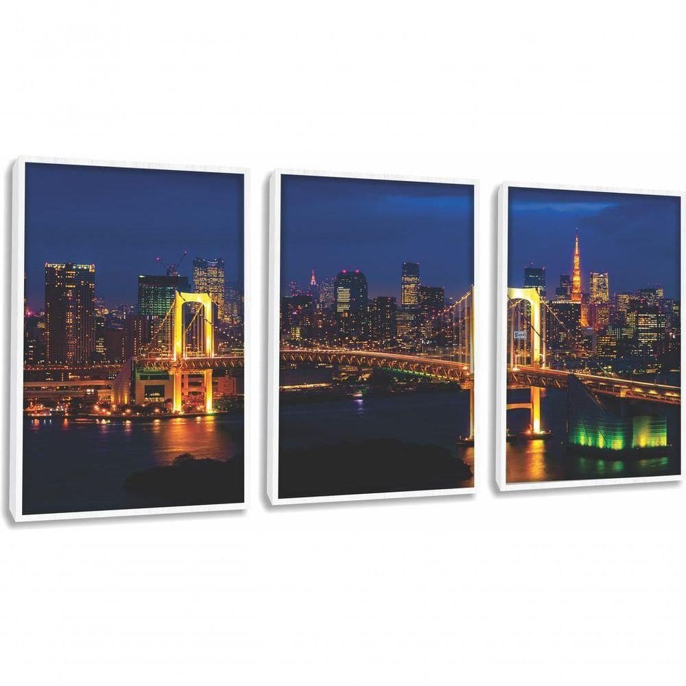 Quadro Decorativo Cidade Com Moldura Branco