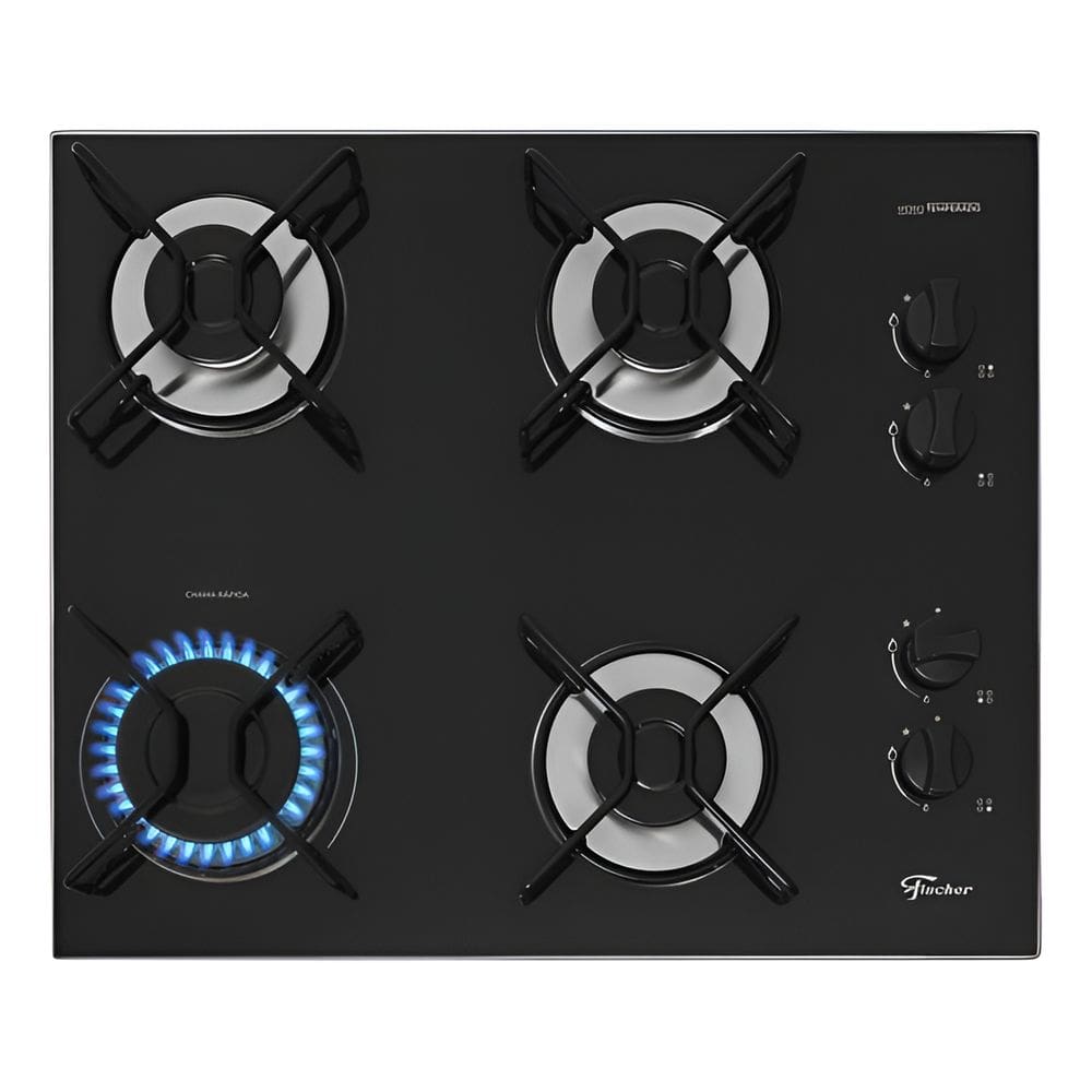 Cooktop Fischer Fit Line 4 Bocas Bivolt Preto 55x46x11 Cm