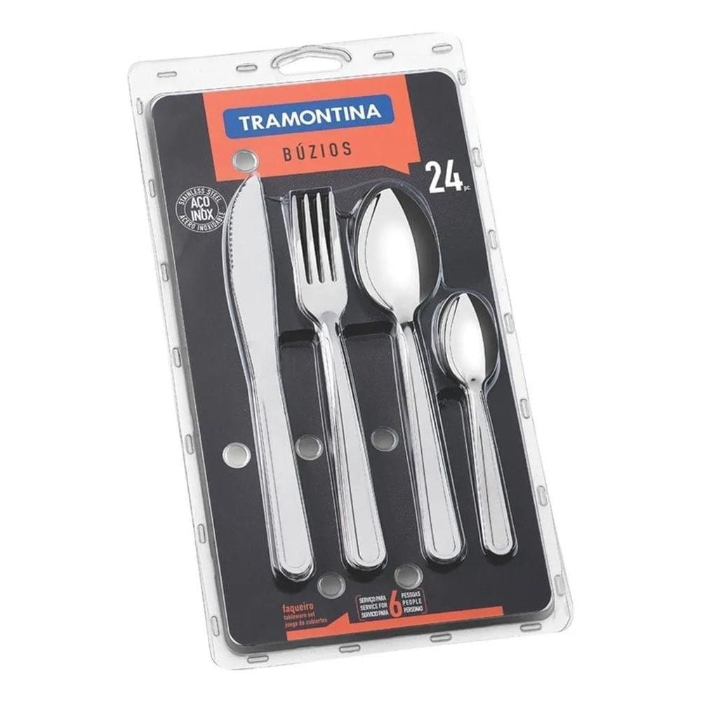 2X Faqueiro Búzios 24 Peças Aço Inox Tramontina 23799/075
