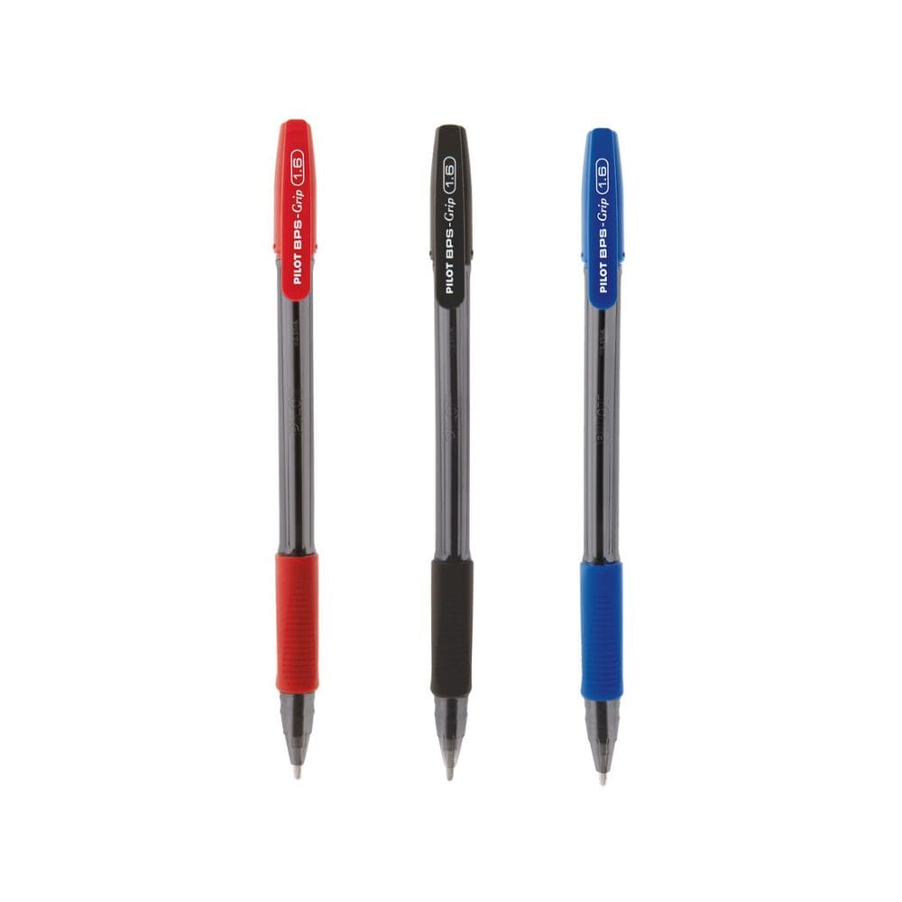 Kit 3 Caneta Esferográfica Az,Pt,Vm 1.6mm Grip Ponta Grossa - Pilot Tecnologia Japonesa