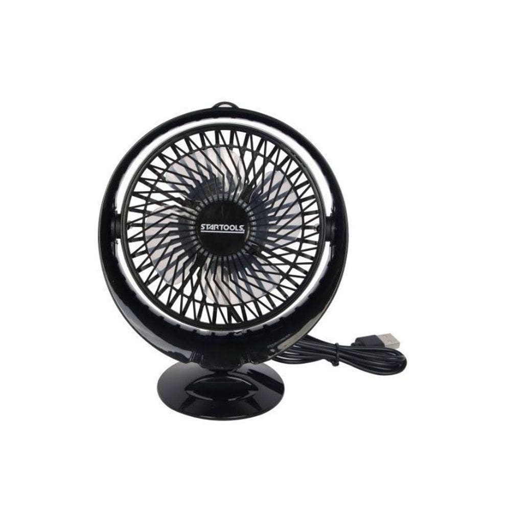 Mini Ventilador De Mesa Preto Redondo Portátil Com Cabo Usb