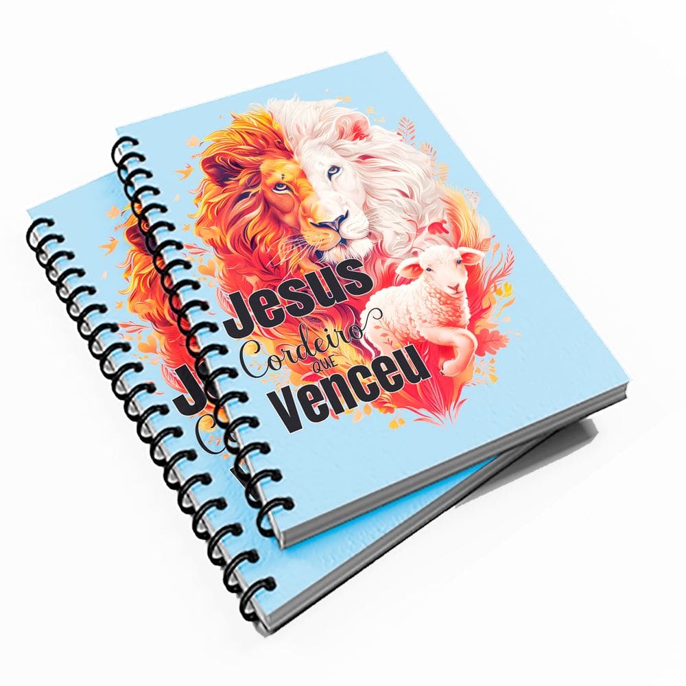 10 Cadernetas Motivacional 48 fls Jesus o Cordeiro Venceu