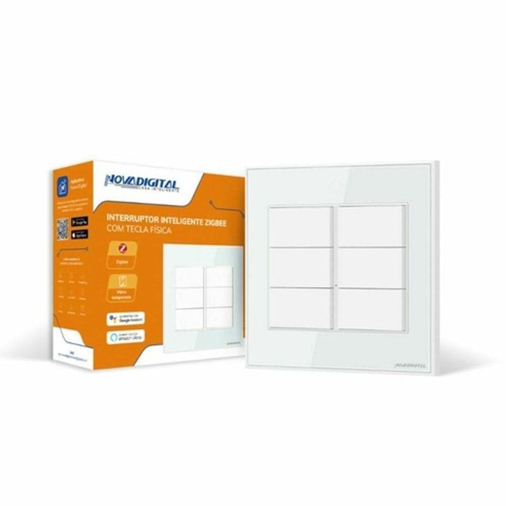 Interruptor Inteligente Zigbee 6 Teclas Física Novadigital