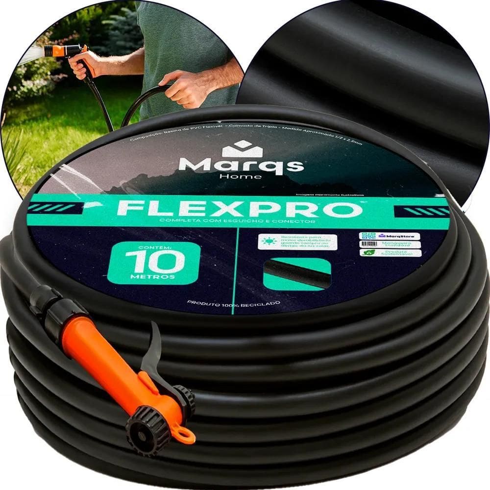 2X Mangueira Jardim 10M Metros Quintal Trançada Resistente 1