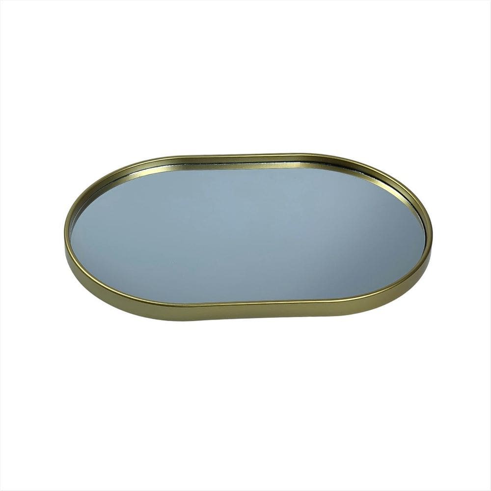 Bandeja Espelhada Dourada Multiuso Espelho Decorativo Luxo