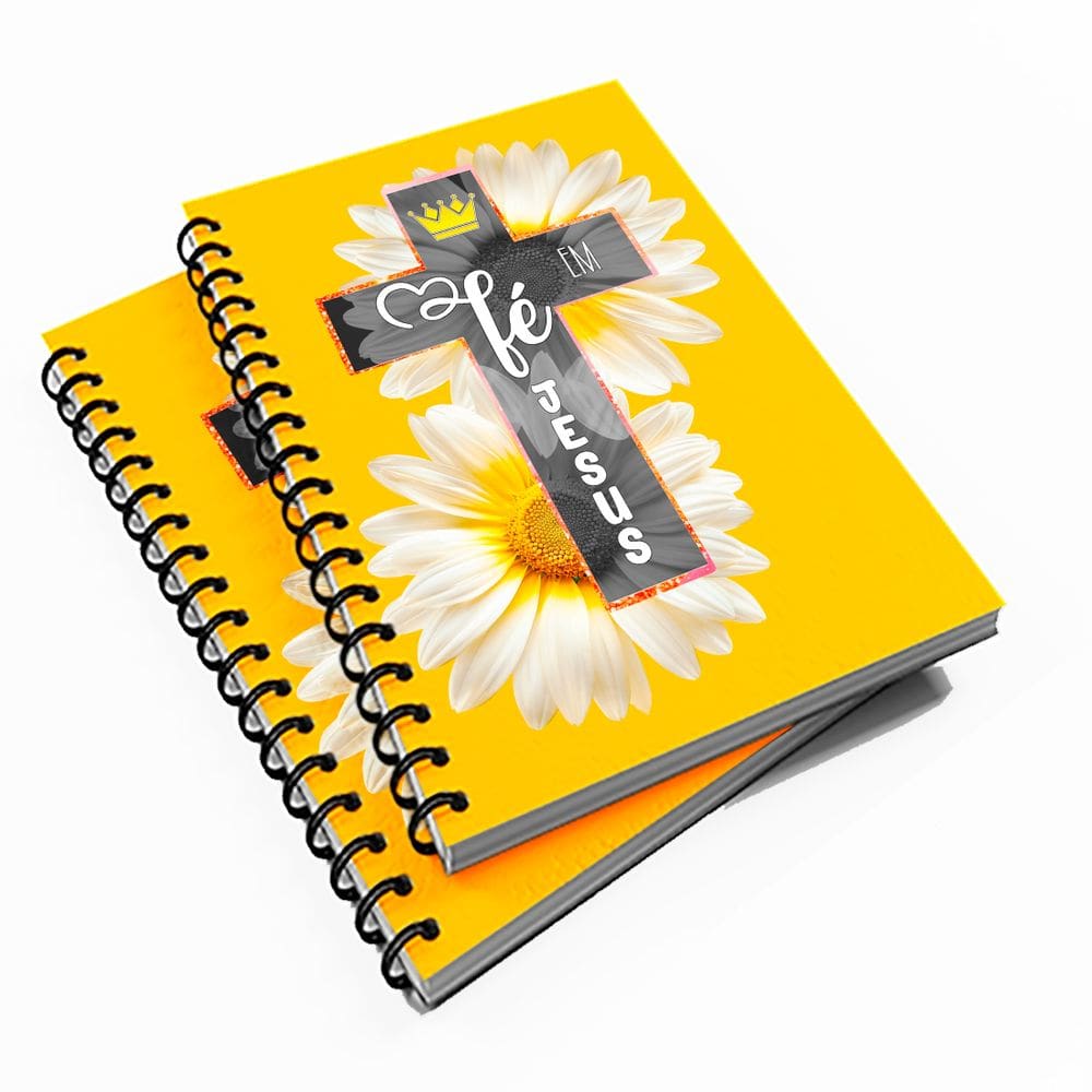 10 Cadernetas Motivacional 48 fls Fé Em Jesus