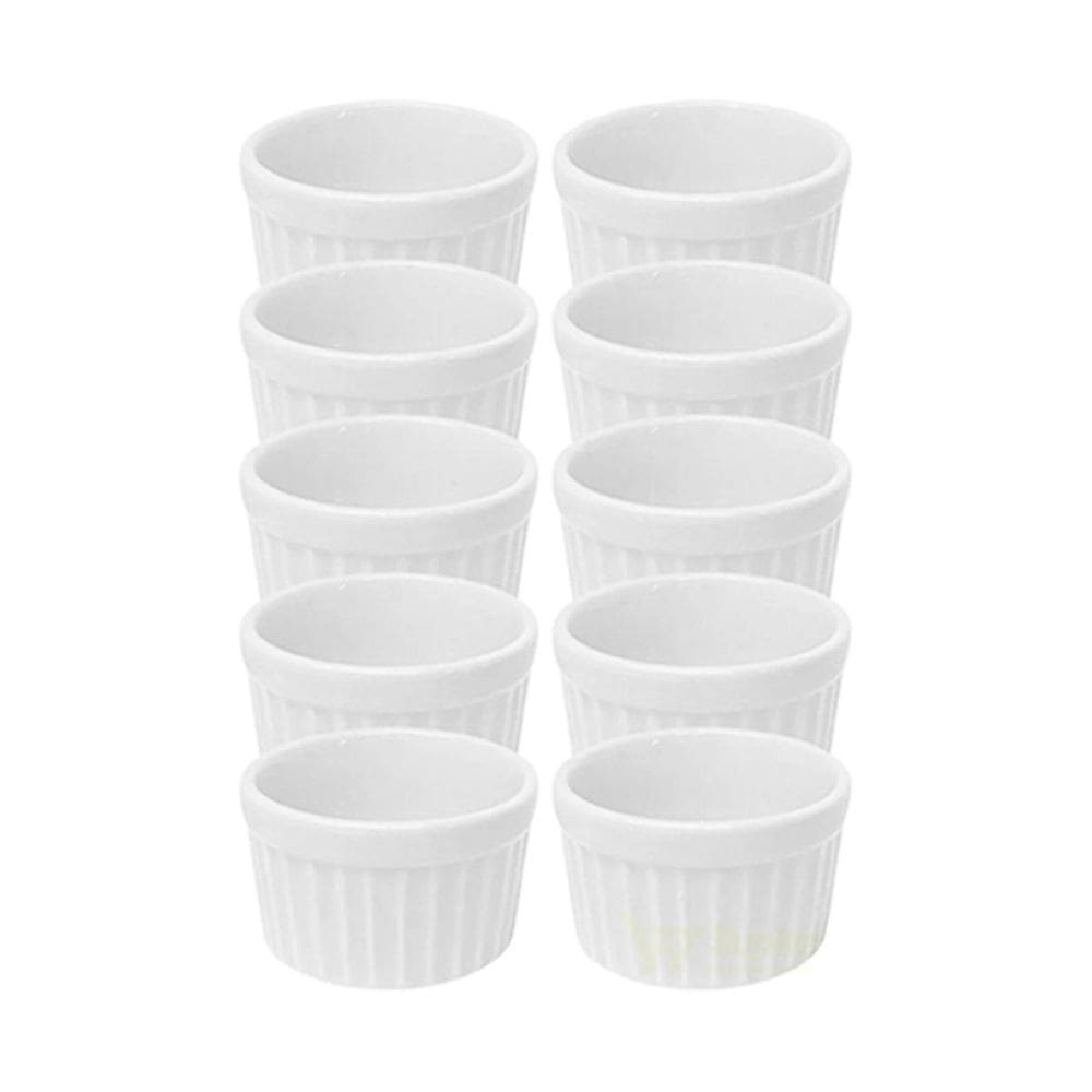 Kit 10 Unidades Ramekim Pequeno Porcelana 77Ml