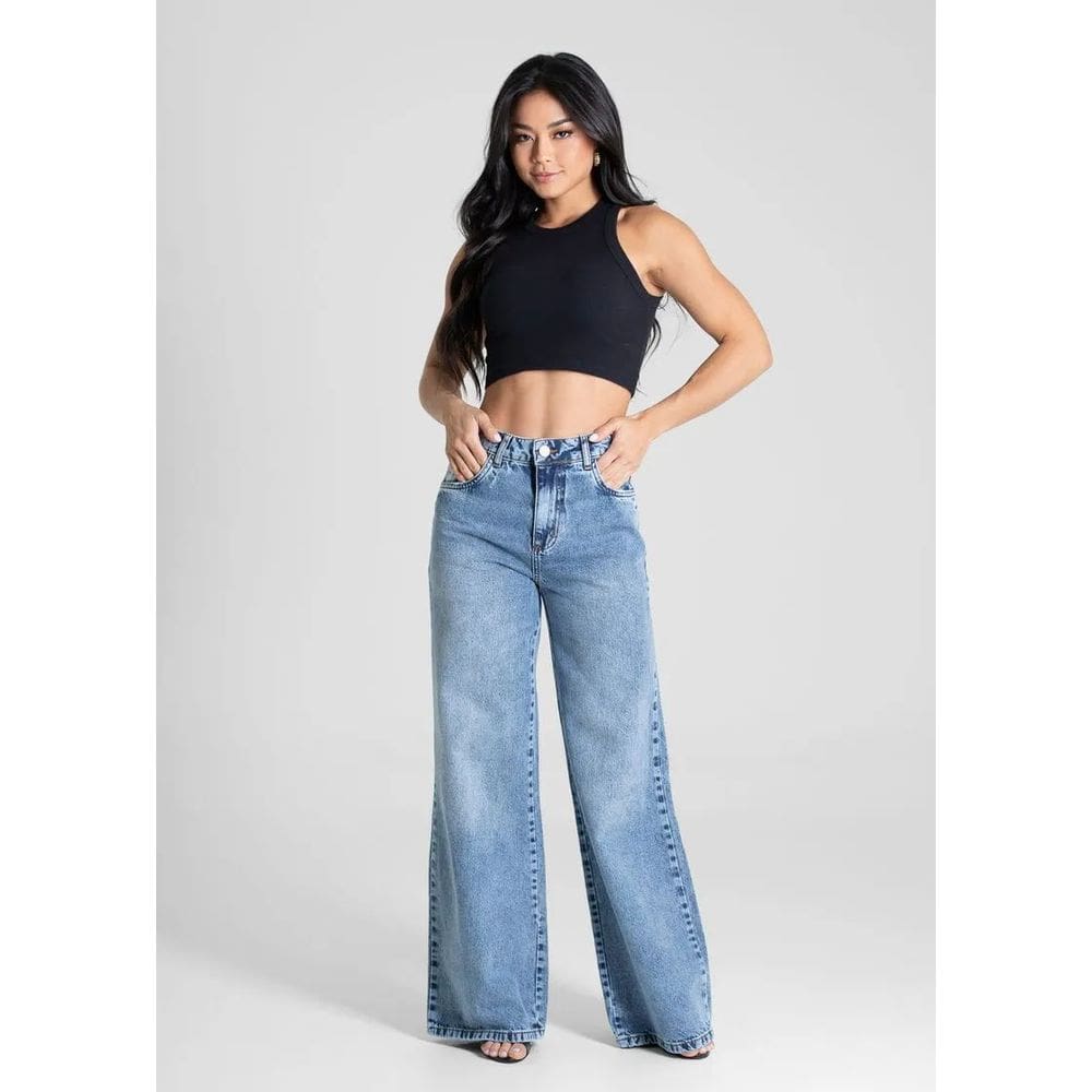 Calça Jeans Feminina Wide Leg - 281153
