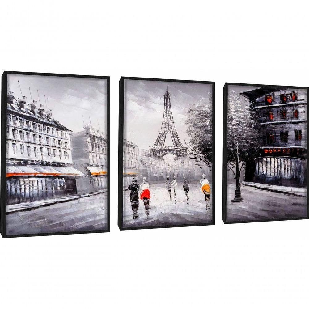 Quadro Decorativo Paris Retrô Com Moldura Preto