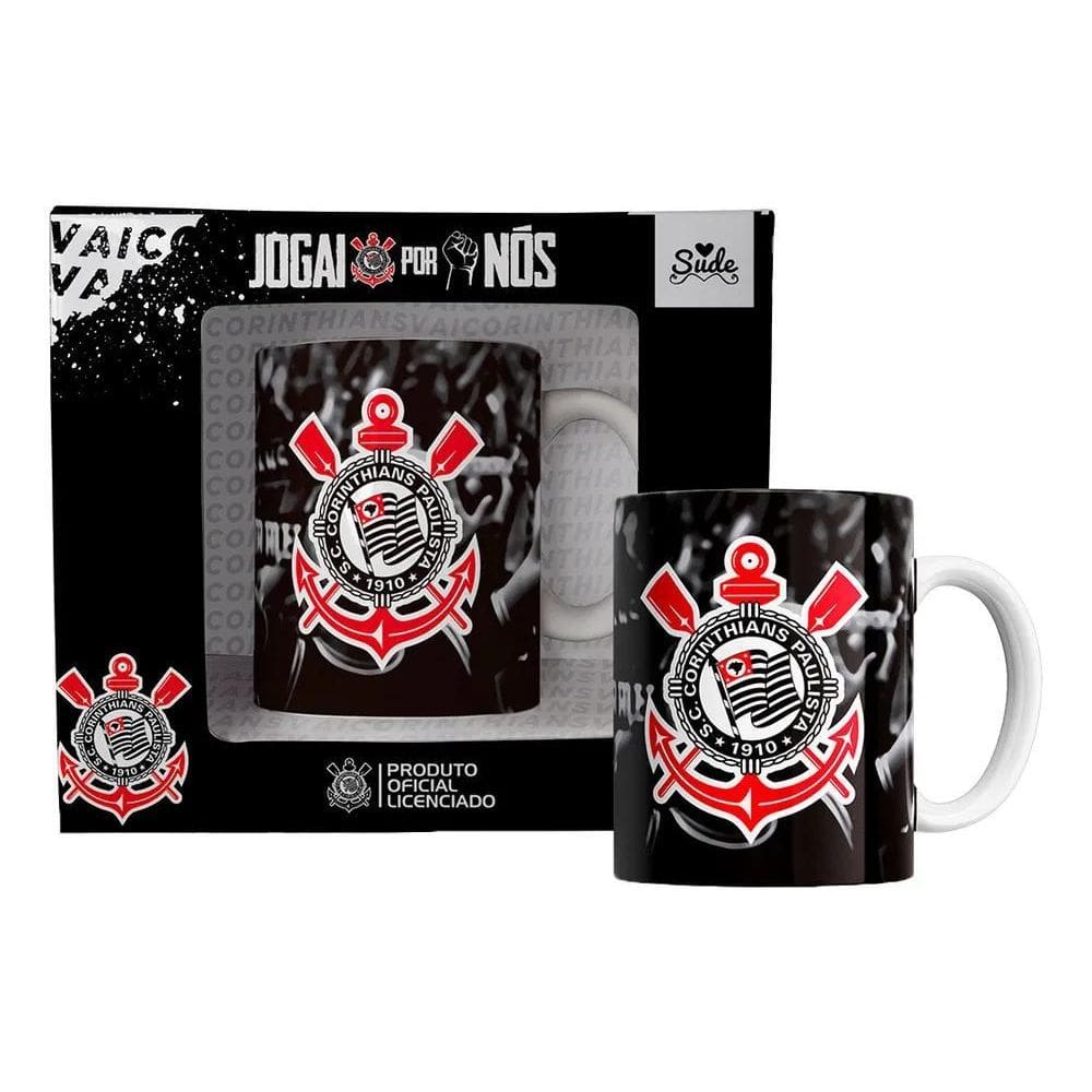 3X Caneca Do Corinthians De Presente Produto Oficial Licenci