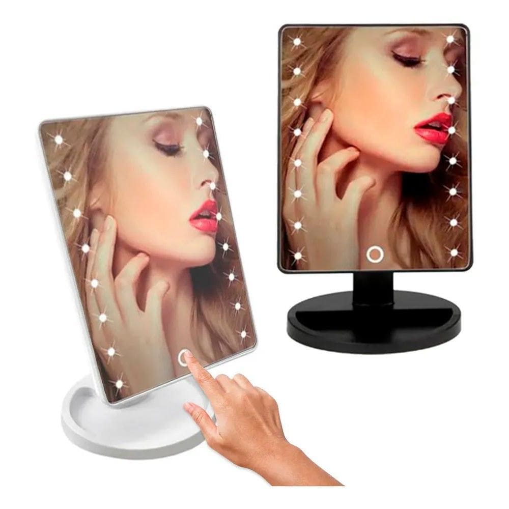 Espelho Camarim De Mesa Com Luz Led Para Maquiagem Portátil