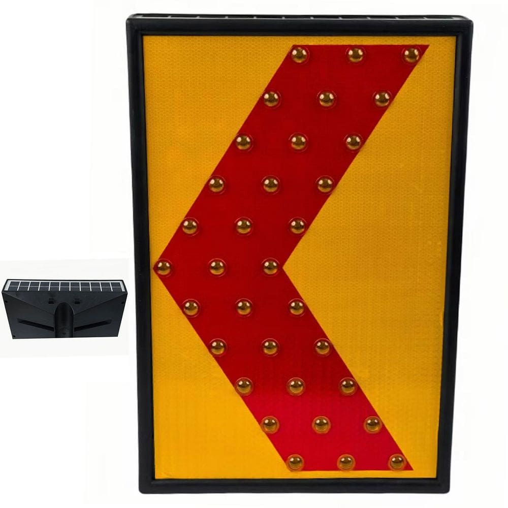 Sinalizador Solar Seta Obra Poste Barra Luz Led Emergencia Transito Trafego Rua Avenida Segurança Rodovia