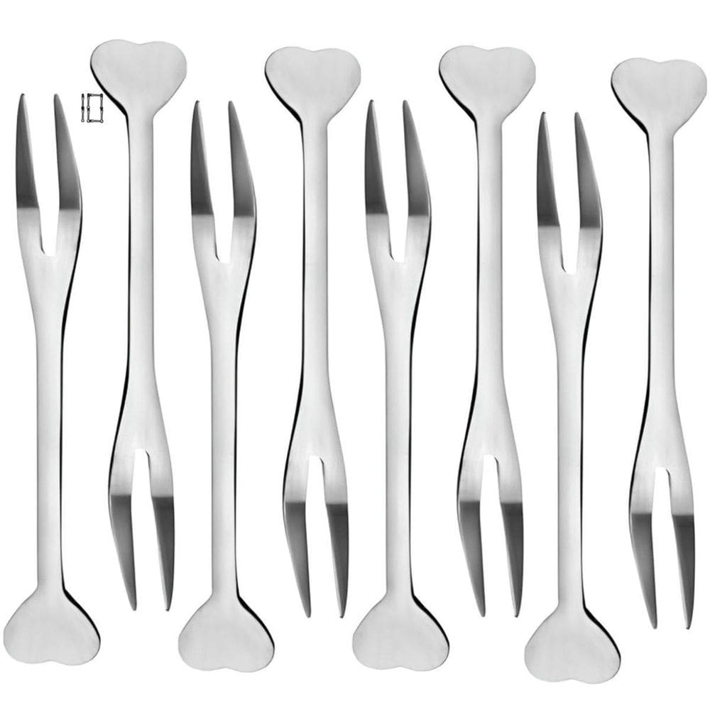 10 Mini Garfinho Talher Petisco Aperitivo Fondue Buffet Inox