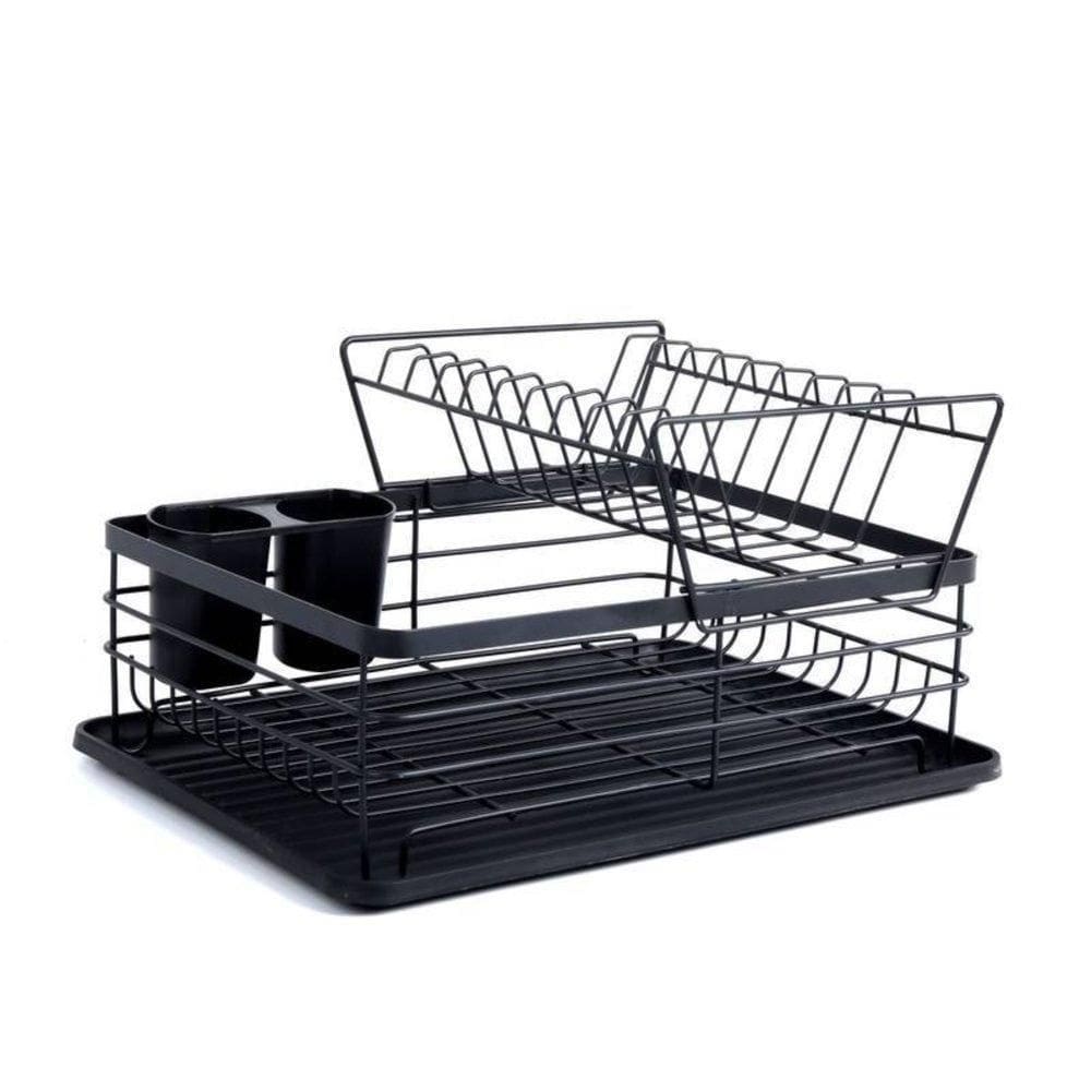 Escorredor De Louças 2 Andares - Preto Fosco